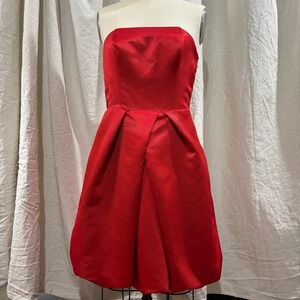 Express Design Studio Vintage Y2K Red Strapless Bubble Hem Mini Dress Size 8